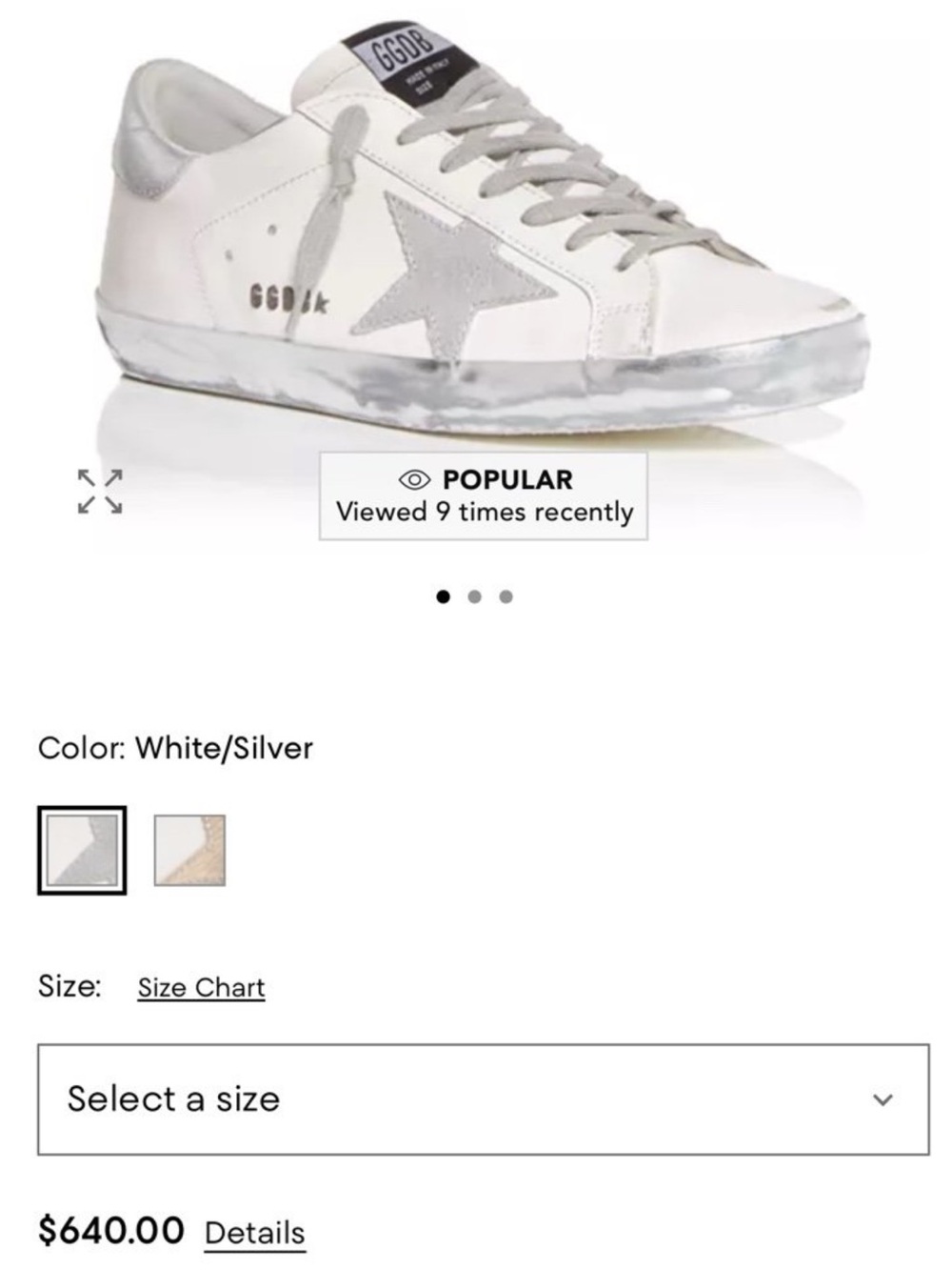 Golden Goose White & Silver Superstar Low-Top Sneakers